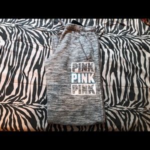 vs pink gray sweatpants .
